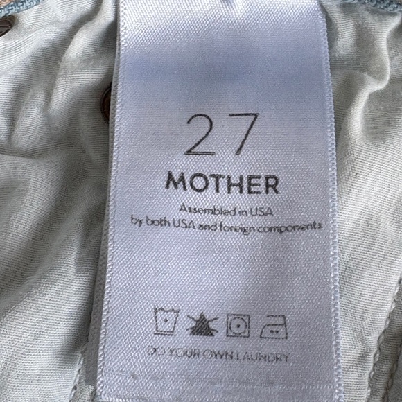 MOTHER The Insider Crop Step Fray Denim Jeans Free Hugs Distressed Wash Size 27 - Picture 7 of 14